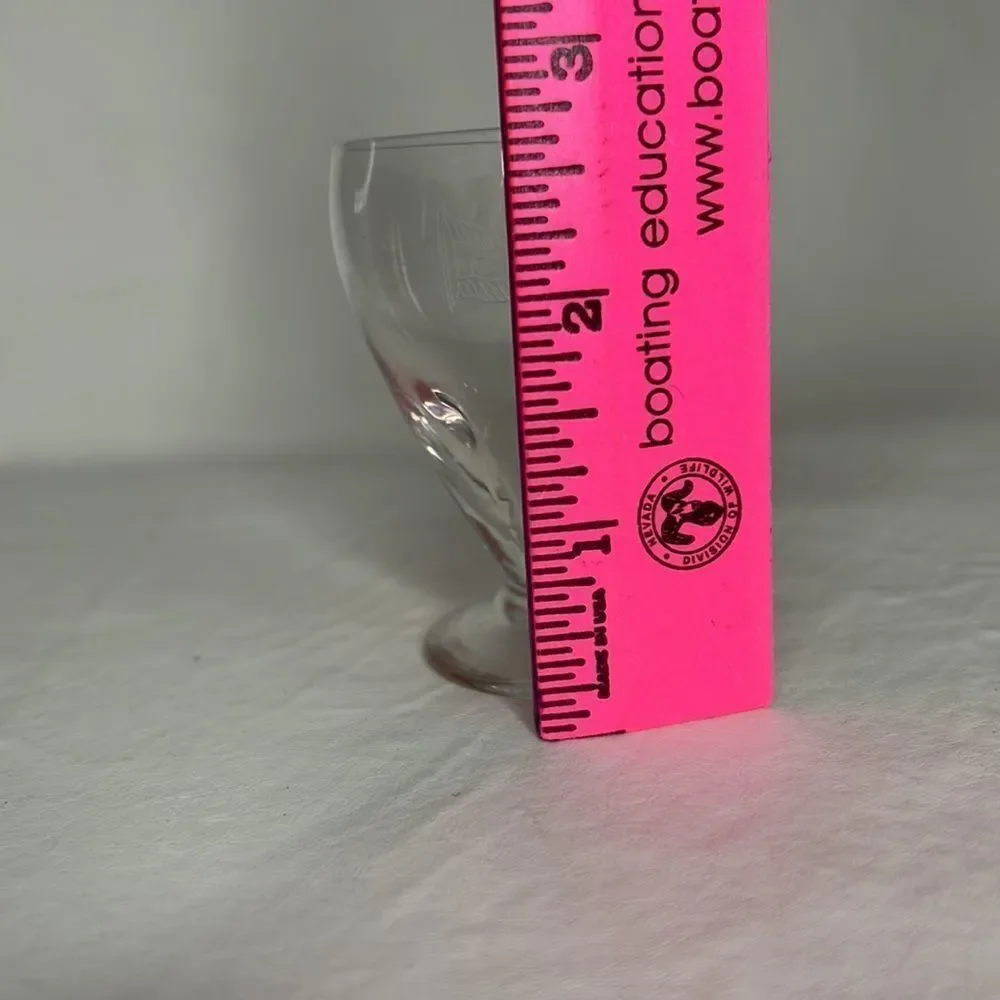 Liquor Toasting Cordial Sherry Glasses 2 Ounces Each CNN Flag Marked Set Of 3
